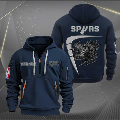 [HOT DEAL] NEW CUSTOMIZED NBA23 SA SAN ANTONIO SPURS QUARTER ZIP HOODIE