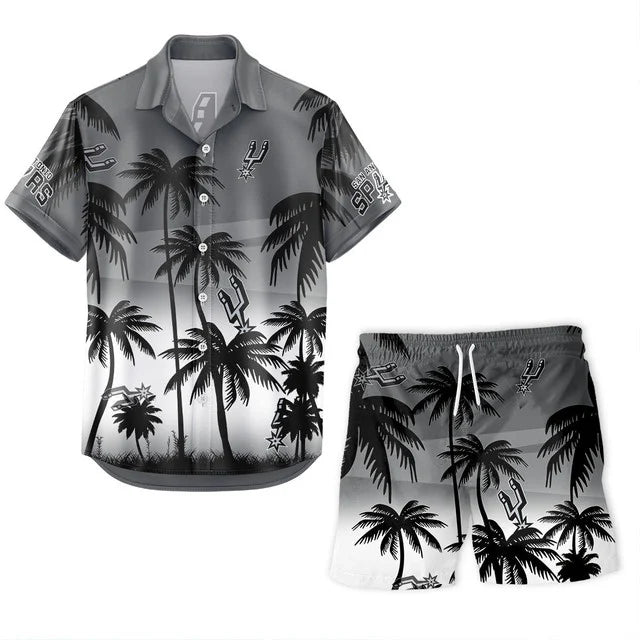 LIMITED EDITION - NEW CUSTOMIZED NBA23 SAS SAN ANTONIO SPURS UNISEX HAWAIIAN SHIRT & SHORTS SET