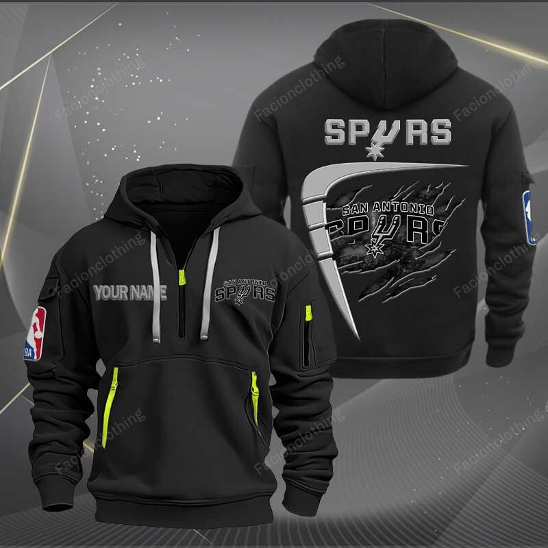 [HOT DEAL] NEW CUSTOMIZED NBA23 SA SAN ANTONIO SPURS QUARTER ZIP HOODIE