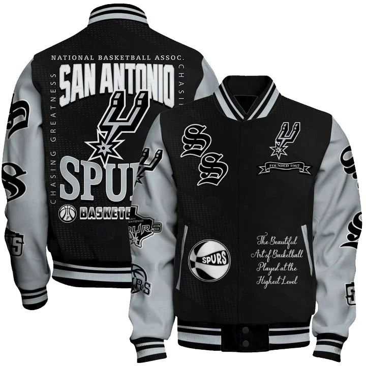 LIMITED EDITION - NEW CUSTOMIZED NBA23 SAS SAN ANTONIO SPURS BASEBALL JACKET, SATIN VARSITY JACKET