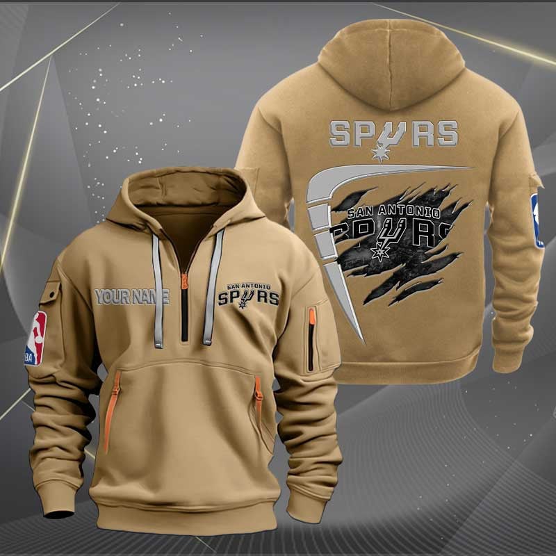[HOT DEAL] NEW CUSTOMIZED NBA23 SA SAN ANTONIO SPURS QUARTER ZIP HOODIE