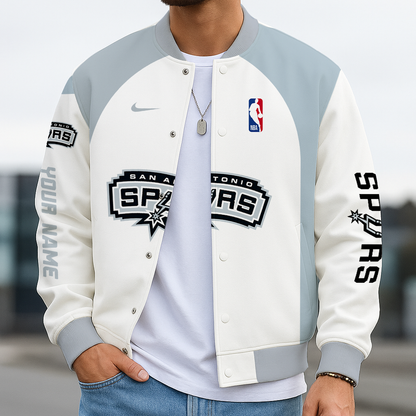 LIMITED EDITION - NEW CUSTOMIZED NBA23 SA SAN ANTONIO SPURS BASEBALL JACKET, SATIN VARSITY JACKET