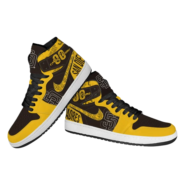 LIMITED EDITION - NEW CUSTOMIZED MLB18 SD PADRES AIR JORDAN SNEAKERS