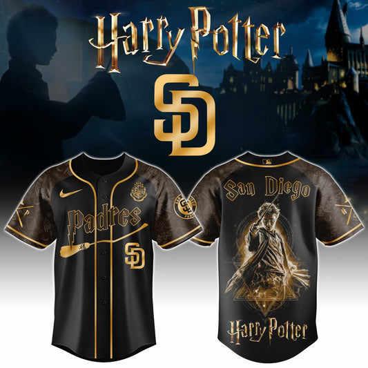 LIMITED EDITION - NEW CUSTOMIZED MLB18 SDP SAN DIEGO PADRES x HARRY POTTER BASEBALL JERSEY & CAP