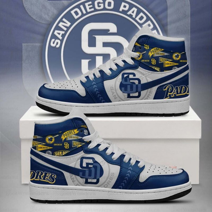 LIMITED EDITION - NEW CUSTOMIZED MLB18 SDP SAN DIEGO PADRES AIR JORDAN SNEAKERS