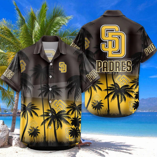 LIMITED EDITION - NEW CUSTOMIZED MLB18 SDP SAN DIEGO PADRES UNISEX HAWAIIAN SHIRT & SHORTS SET