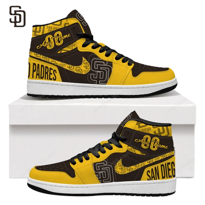 LIMITED EDITION - NEW CUSTOMIZED MLB18 SD PADRES AIR JORDAN SNEAKERS