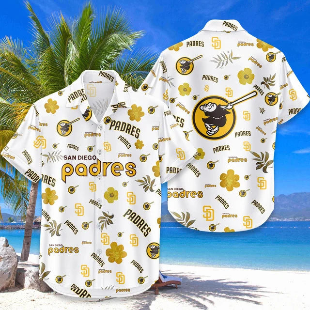 LIMITED EDITION - NEW CUSTOMIZED MLB18 SDP SAN DIEGO PADRES UNISEX HAWAIIAN SHIRT & SHORTS SET