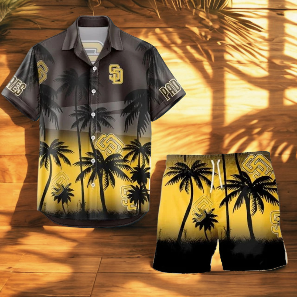 LIMITED EDITION - NEW CUSTOMIZED MLB18 SDP SAN DIEGO PADRES UNISEX HAWAIIAN SHIRT & SHORTS SET