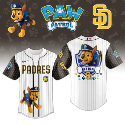 LIMITED EDITION - NEW CUSTOMIZED MLB18 SDP SAN DIEGO PADRES x PAW PATROL BASEBALL JERSEY & CAP
