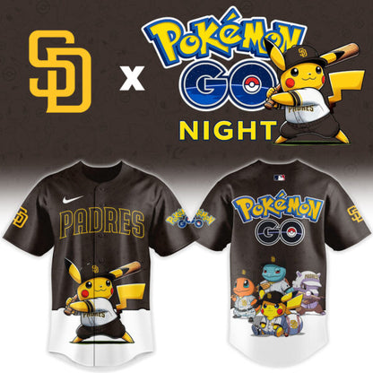 LIMITED EDITION - NEW CUSTOMIZED MLB18 SDP SAN DIEGO PADRES x POKEMON BASEBALL JERSEY & CAP