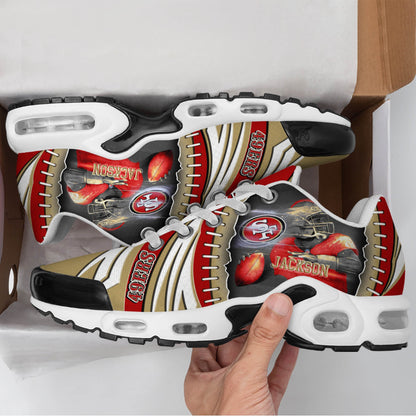 LIMITED EDITION - NEW CUSTOMIZED NFL11 SF49 SAN FRANCISCO 49ERS UNISEX AIR MAX PLUS SNEAKERS