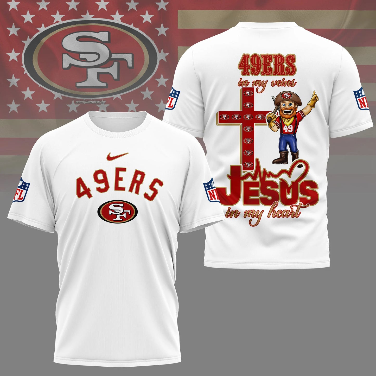 LIMITED EDITION - NEW CUSTOMIZED NFL11 SF49 SAN FRANCISCO 49ERS T-SHIRT | MULTIPLE COLORS AVAILABLE