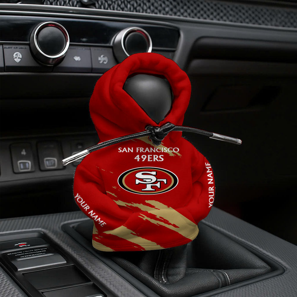LIMITED EDITION - NEW CUSTOMIZED NFL11 SF49 SAN FRANCISCO 49ERS CAR HOODIE SHIFT KNOB COVER