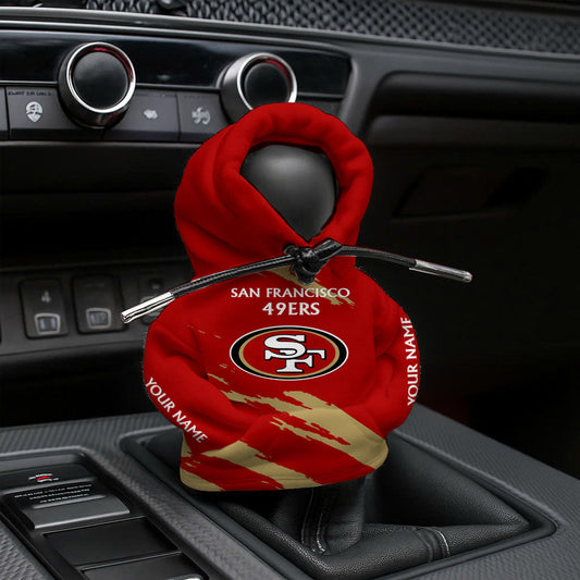 LIMITED EDITION - NEW CUSTOMIZED NFL11 SF49 SAN FRANCISCO 49ERS CAR HOODIE SHIFT KNOB COVER