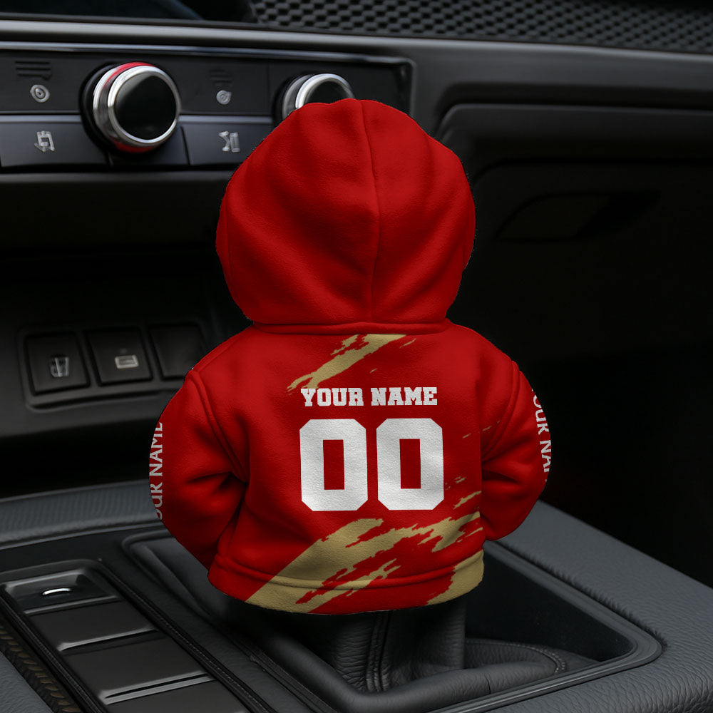 LIMITED EDITION - NEW CUSTOMIZED NFL11 SF49 SAN FRANCISCO 49ERS CAR HOODIE SHIFT KNOB COVER