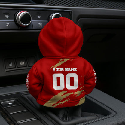 LIMITED EDITION - NEW CUSTOMIZED NFL11 SF49 SAN FRANCISCO 49ERS CAR HOODIE SHIFT KNOB COVER