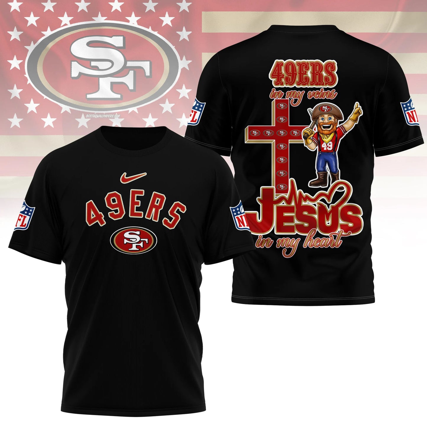 LIMITED EDITION - NEW CUSTOMIZED NFL11 SF49 SAN FRANCISCO 49ERS T-SHIRT | MULTIPLE COLORS AVAILABLE