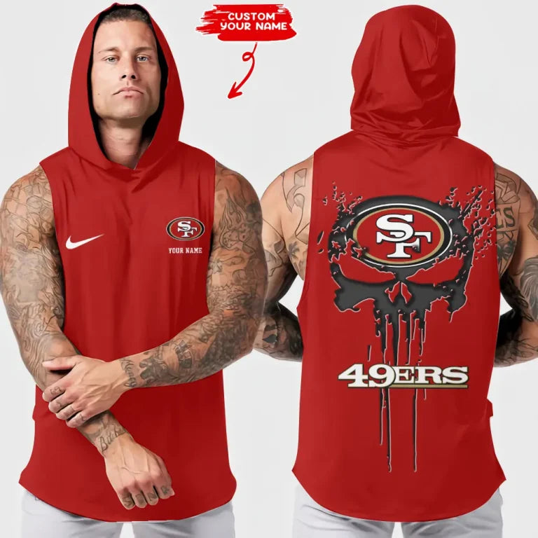 LIMITED EDITION - NEW CUSTOMIZED NFL11 SF49 SAN FRANCISCO 49ERS HOODED TANK TOP