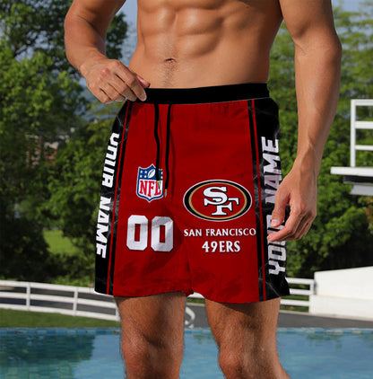LIMITED EDITION - NEW CUSTOMIZED NFL11 SF49 SAN FRANCISCO 49ERS UNISEX SHORT PANTS