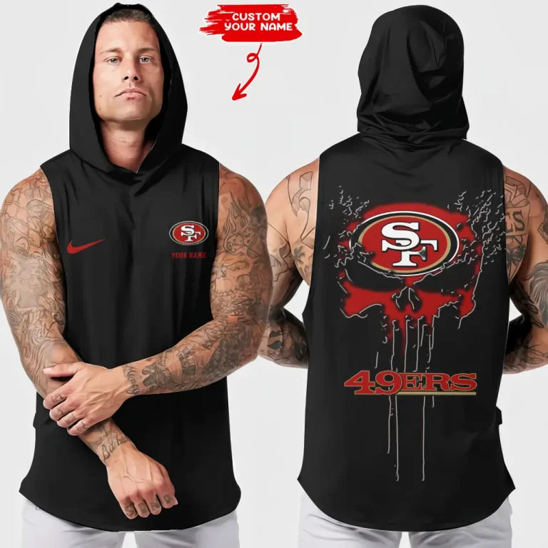 LIMITED EDITION - NEW CUSTOMIZED NFL11 SF49 SAN FRANCISCO 49ERS HOODED TANK TOP