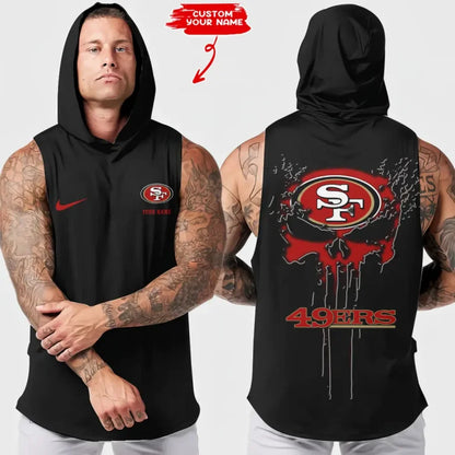 LIMITED EDITION - NEW CUSTOMIZED NFL11 SF49 SAN FRANCISCO 49ERS HOODED TANK TOP