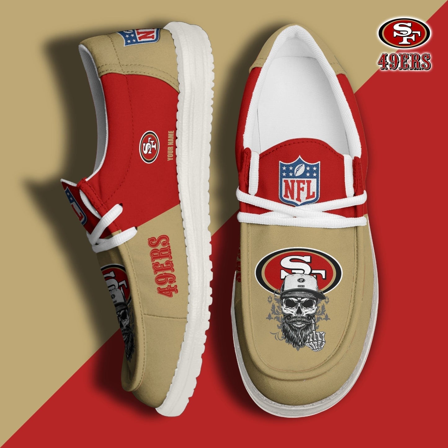 LIMITED EDITION - NEW CUSTOMIZED NFL11 SF49 SAN FRANCISCO 49ERS LOAFER SHOES