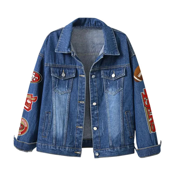 LIMITED EDITION - NEW CUSTOMIZED NFL11 SF49 SAN FRANCISCO 49ERS DENIM JACKET