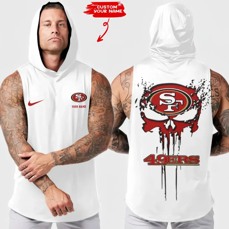 LIMITED EDITION - NEW CUSTOMIZED NFL11 SF49 SAN FRANCISCO 49ERS HOODED TANK TOP