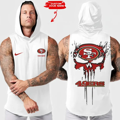 LIMITED EDITION - NEW CUSTOMIZED NFL11 SF49 SAN FRANCISCO 49ERS HOODED TANK TOP