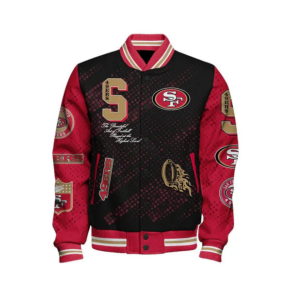 LIMITED EDITION - NEW CUSTOMIZED NFL11 SF49 SAN FRANCISCO 49ERS SATIN VARSITY JACKET & BASEBALL JACKET