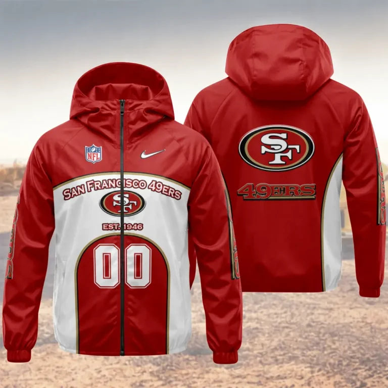 LIMITED EDITION - NEW CUSTOMIZED NFL11 SF49 SAN FRANCISCO 49ERS WINDBREAKER JACKET