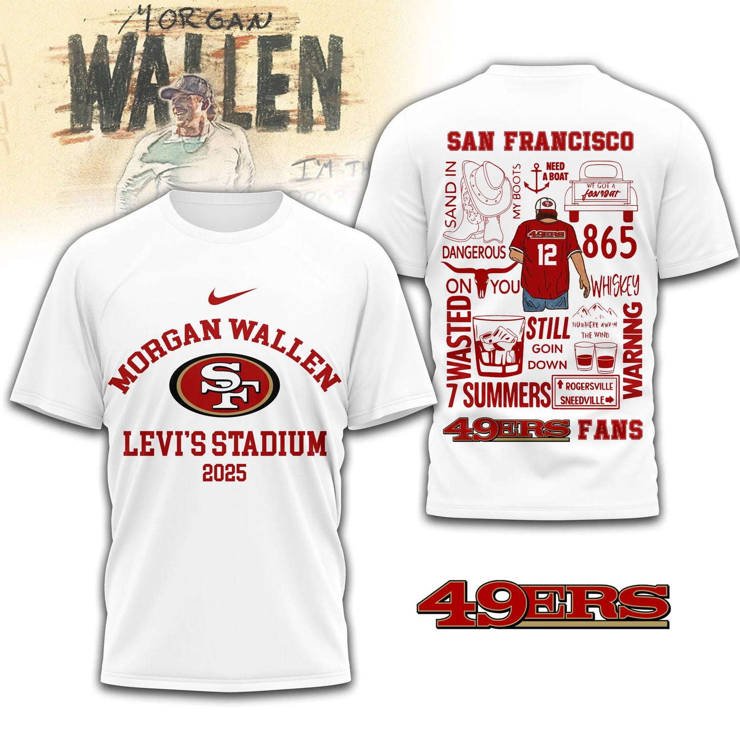 LIMITED EDITION - NEW CUSTOMIZED NFL11 SF49 SAN FRANCISCO 49ERS T-SHIRT | MULTIPLE COLORS AVAILABLE
