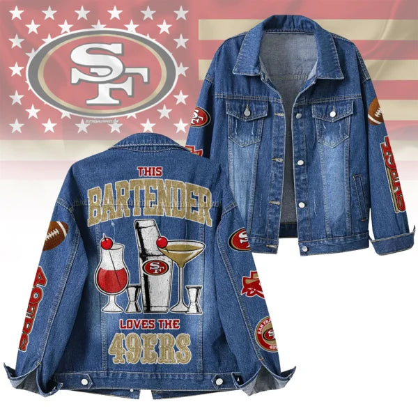 LIMITED EDITION - NEW CUSTOMIZED NFL11 SF49 SAN FRANCISCO 49ERS DENIM JACKET