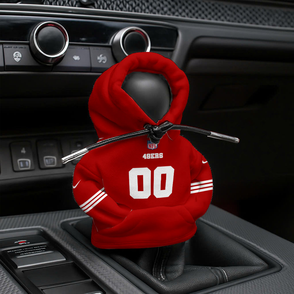 LIMITED EDITION - NEW CUSTOMIZED NFL11 SF49 SAN FRANCISCO 49ERS AUTOMOTIVE HOODIE SHIFT KNOB COVER