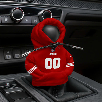 LIMITED EDITION - NEW CUSTOMIZED NFL11 SF49 SAN FRANCISCO 49ERS AUTOMOTIVE HOODIE SHIFT KNOB COVER