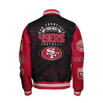 LIMITED EDITION - NEW CUSTOMIZED NFL11 SF49 SAN FRANCISCO 49ERS SATIN VARSITY JACKET & BASEBALL JACKET