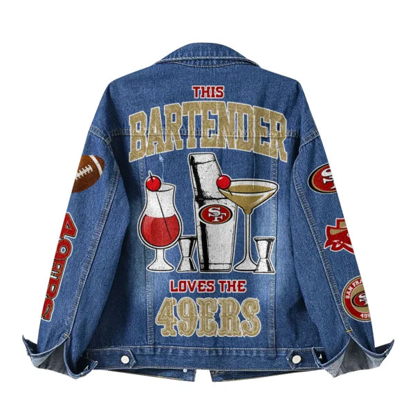 LIMITED EDITION - NEW CUSTOMIZED NFL11 SF49 SAN FRANCISCO 49ERS DENIM JACKET