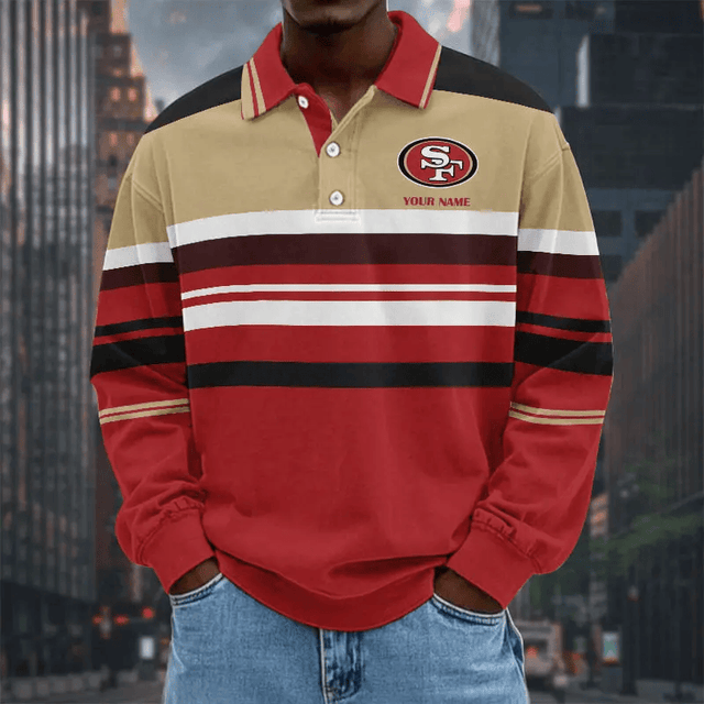 LIMITED EDITION - NEW CUSTOMIZED NFL11 SF49 SAN FRANCISCO 49ERS MEN LONG SLEEVE POLO