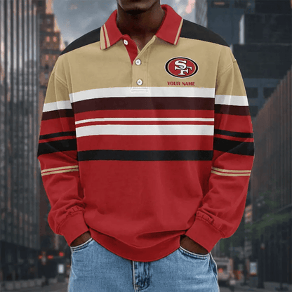 LIMITED EDITION - NEW CUSTOMIZED NFL11 SF49 SAN FRANCISCO 49ERS MEN LONG SLEEVE POLO