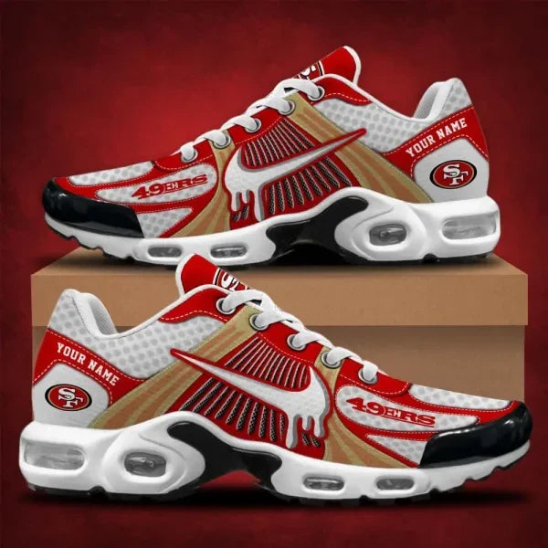 LIMITED EDITION - NEW CUSTOMIZED NFL11 SF49 SAN FRANCISCO 49ERS UNISEX AIR MAX PLUS SNEAKERS