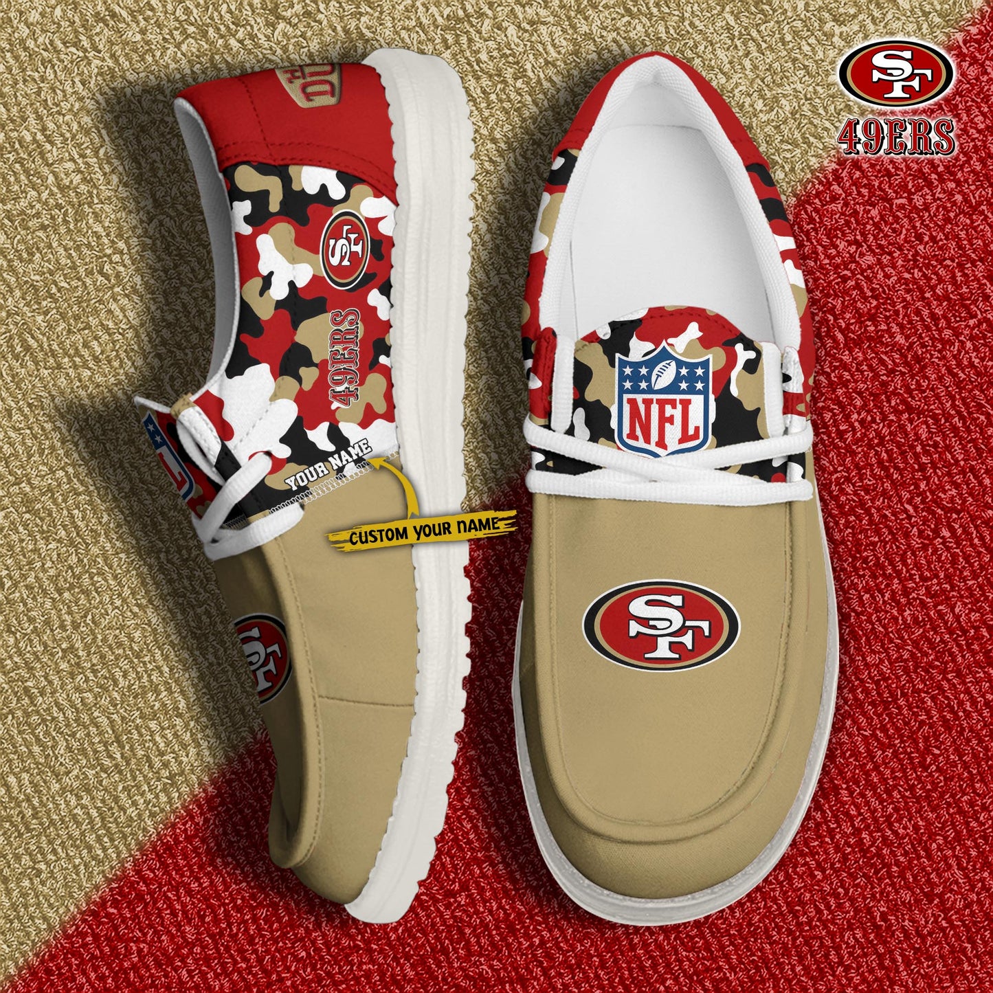 LIMITED EDITION - NEW CUSTOMIZED NFL11 SF49 SAN FRANCISCO 49ERS LOAFER SHOES