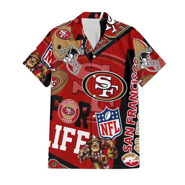 LIMITED EDITION - NEW CUSTOMIZED NFL11 SF49 SAN FRANCISCO 49ERS UNISEX HAWAIIAN SHIRT & SHORTS SET