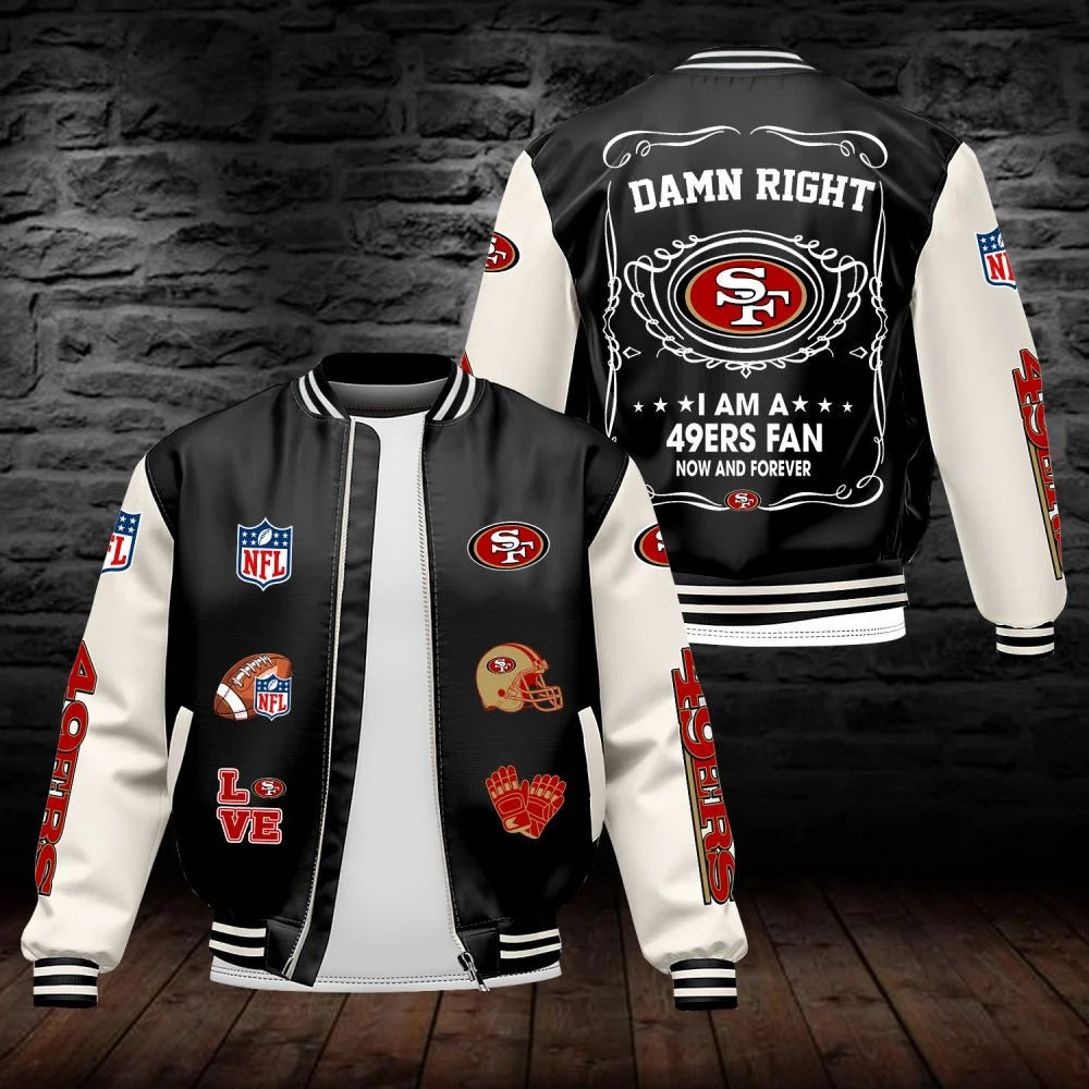 LIMITED EDITION - NEW CUSTOMIZED NFL11 SF49 SAN FRANCISCO 49ERS LEATHER BOMBER JACKET