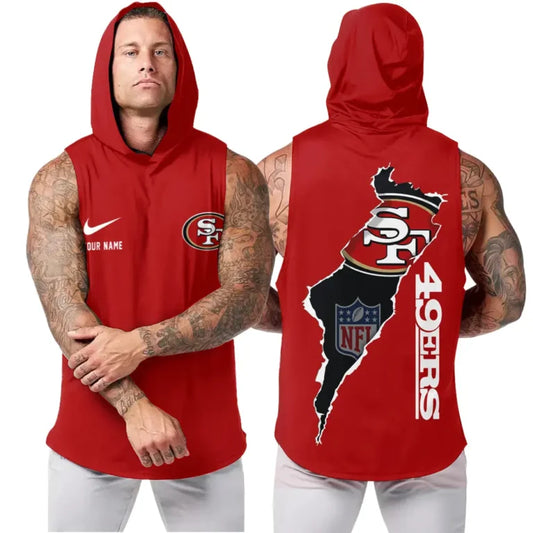LIMITED EDITION - NEW CUSTOMIZED NFL11 SF49 SAN FRANCISCO 49ERS HOODED TANK TOP
