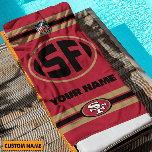 LIMITED EDITION - NEW CUSTOMIZED NFL11 SF49 SAN FRANCISCO 49ERS BEACH & BATH TOWEL (KIDS & ADULTS)