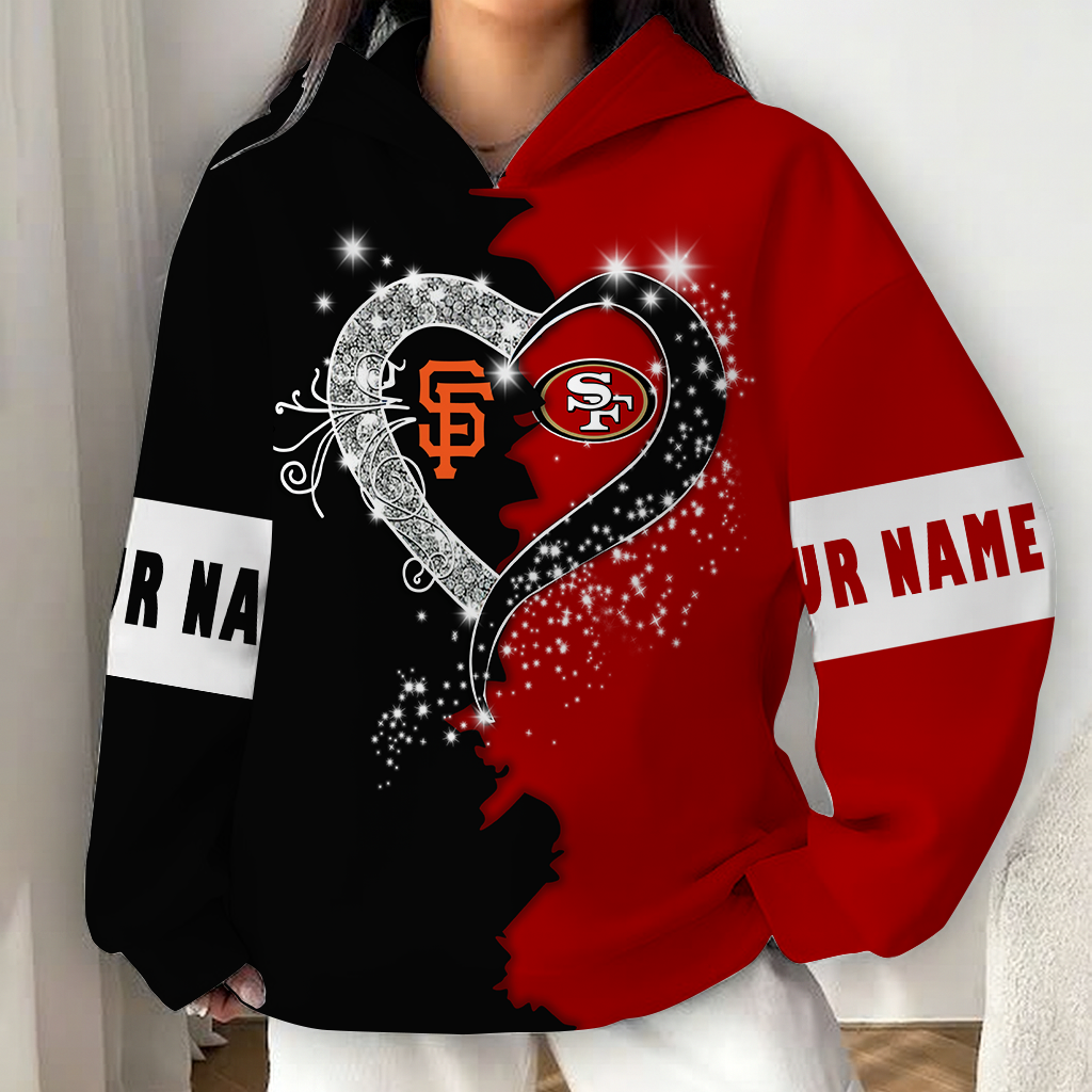 LIMITED EDITION - NEW CUSTOMIZED NFL11 SF49 SAN FRANCISCO 49ERS x MLB06 SFG SAN FRANCISCO GIANTS UNISEX T-SHIRT, POLO, HOODIE & JACKETS