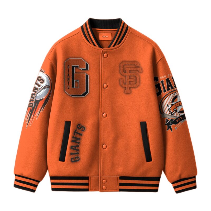 LIMITED EDITION - NEW CUSTOMIZED MLB06 SF GIANTS SATIN VARSITY & BASEBALL JACKET