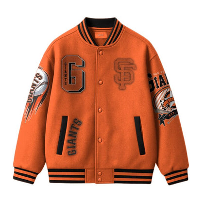LIMITED EDITION - NEW CUSTOMIZED MLB06 SF GIANTS SATIN VARSITY & BASEBALL JACKET