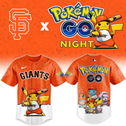 LIMITED EDITION - NEW CUSTOMIZED MLB06 SFG SAN FRANCISCO GIANTS x POKEMON BASEBALL JERSEY & CAP